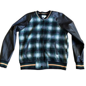 JLC Women's Tartan Plaid Bomber Jacket,‎ Size M/L, Lightweight, Pockets